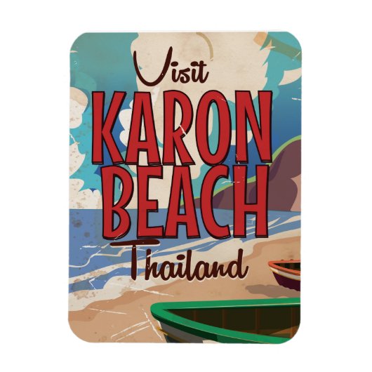 Karon Beach thailand Vintage Reiseplakat Magnet (Vertikal)
