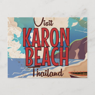 Karon Beach thailand Vintage Reiseplakat Postkarte