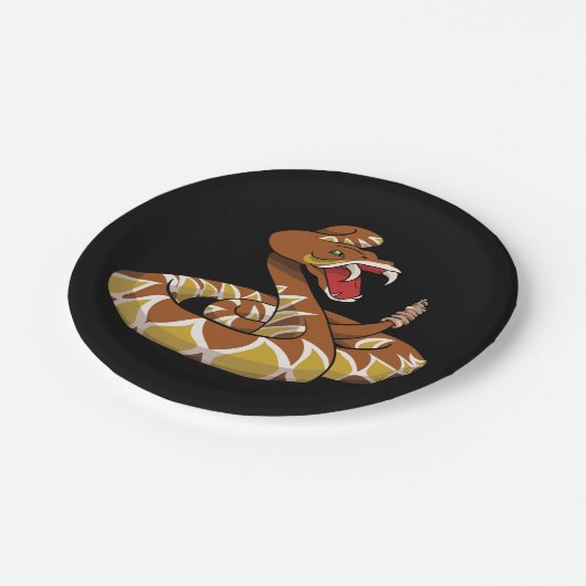 Karondback Klappenschlange Pappteller (Schrägansicht)