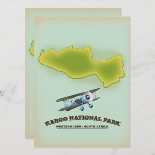 Karoo National Park Western Cape Südafrika Karte (Vorne/Hinten)