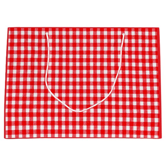 Karos für die eigene Geschenktasche RED and WHITE  Große Geschenktüte (Vorderseite)