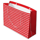 Karos für die eigene Geschenktasche RED and WHITE Große Geschenktüte (Rückseite Schrägansicht)