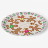 Karos für Lebkuchenjunge und Mädchen Pappteller (Schrägansicht)