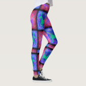 Karos in Blau und Rosa Einhorn Episches Kunstmuste Leggings (Rechts)