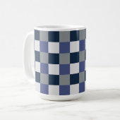 Karos mit blaugrauweißem Karton Kaffeetasse (Vorderseite Links)