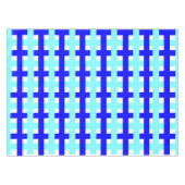 Karos Square Patches Modernes Blau Weiß Tischdecke (Vorderseite (Horizontal))
