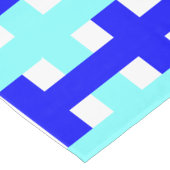 Karos Square Patches Modernes Blau Weiß Tischdecke (Schrägansicht)