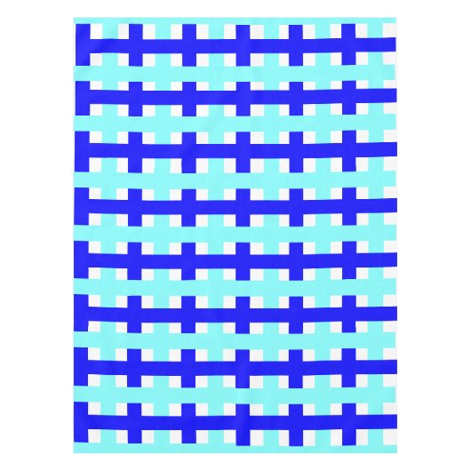 Karos Square Patches Modernes Blau Weiß Tischdecke (Vorderseite)