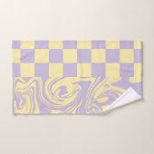 Karos und Wirbel - Gelb und Lila Badhandtuch Set (Handtuch)