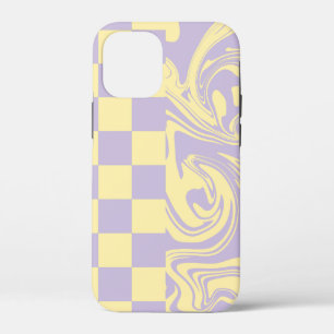 Karos und Wirbel - Gelb und Lila Case-Mate iPhone Hülle