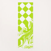 Karos und Wirbel in Kalkgrün und Weiß Yogamatte (Vorderseite)