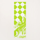 Karos und Wirbel in Kalkgrün und Weiß Yogamatte (Rückseite)