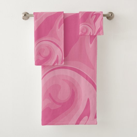 Karos und Wirbel - rosa Badhandtuch Set (Insitu)