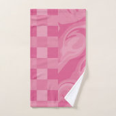 Karos und Wirbel - rosa Badhandtuch Set (Handtuch)