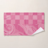 Karos und Wirbel - rosa Badhandtuch Set (Handtuch)