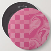Karos und Wirbel - rosa Button (Vorne & Hinten)
