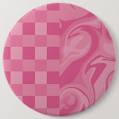Karos und Wirbel - rosa Button (Vorderseite)