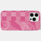 Karos und Wirbel - rosa Case-Mate iPhone Hülle (Rückseite (Horizontal))