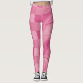 Karos und Wirbel - rosa Leggings (Vorderseite)