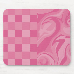 Karos und Wirbel - rosa Mousepad