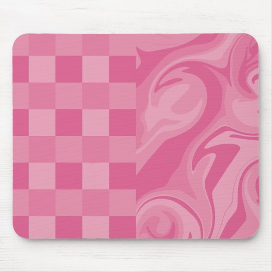 Karos und Wirbel - rosa Mousepad (Vorne)