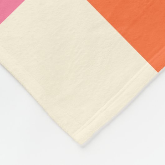 Karos und Wirbel - Rosa, Orange und Creme Fleecedecke (Ecke)