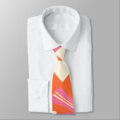 Karos und Wirbel - Rosa, Orange und Creme Krawatte (Gebunden)