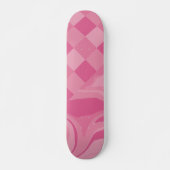 Karos und Wirbel - rosa Skateboard (Vorne)