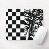 Karos und Wirbel - Schwarz und Weiß Mousepad (Mit Mouse)