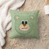 Karos von 3D-Teddy-Bären und Florals Kissen (Decke)