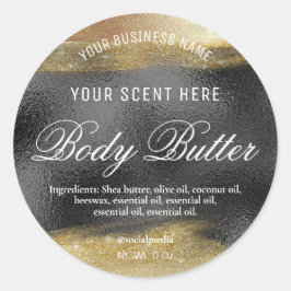 Karosserie-Butterplatten schwarz mit Goldfarbe Runder Aufkleber