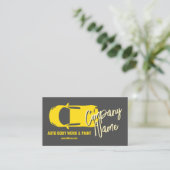 Karosseriearbeit und rotes gelbes Auto von oben Visitenkarte (Stehend Vorderseite)