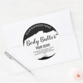 Karosseriebutter schwarz-weiß minimalistisch runder aufkleber (Umschlag)