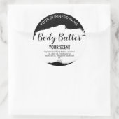 Karosseriebutter schwarz-weiß minimalistisch runder aufkleber (Tasche)