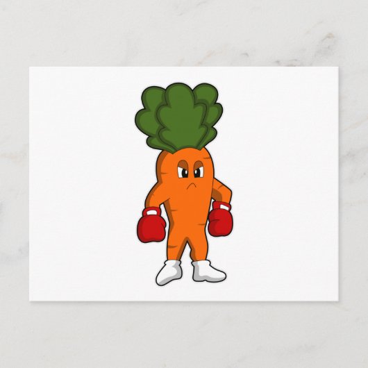 Karotte als Boxer mit Boxhandschuhen Postkarte (Vorderseite)