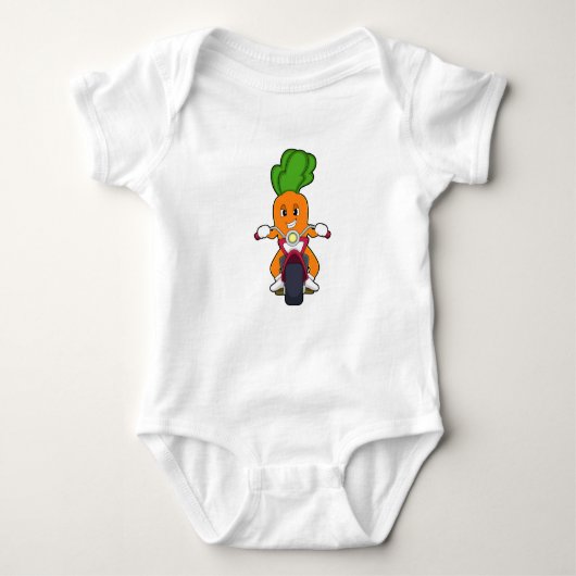 Karotte als Fahrrad mit Motorrad.PNG Baby Strampler (Vorderseite)