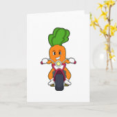 Karotte als Fahrrad mit Motorrad.PNG Karte (Gelbe Blume)