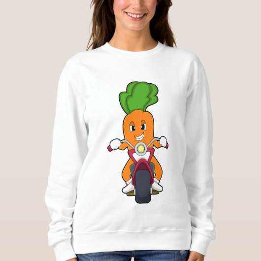 Karotte als Fahrrad mit Motorrad.PNG Sweatshirt (Vorderseite)