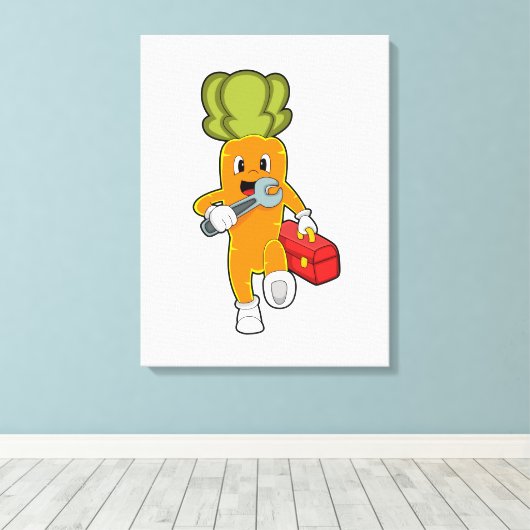 Karotte als Mechanik mit Toolbox Leinwanddruck (Insitu (Holzboden))