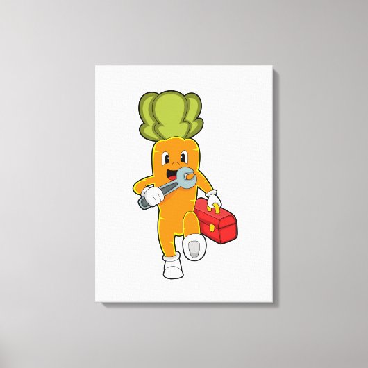 Karotte als Mechanik mit Toolbox Leinwanddruck (Vorderseite)