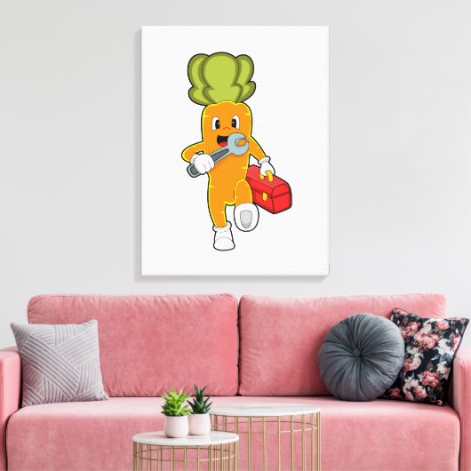 Karotte als Mechanik mit Toolbox Leinwanddruck (Insitu (Wohnzimmer))