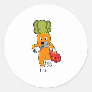 Karotte als Mechanik mit Toolbox Runder Aufkleber