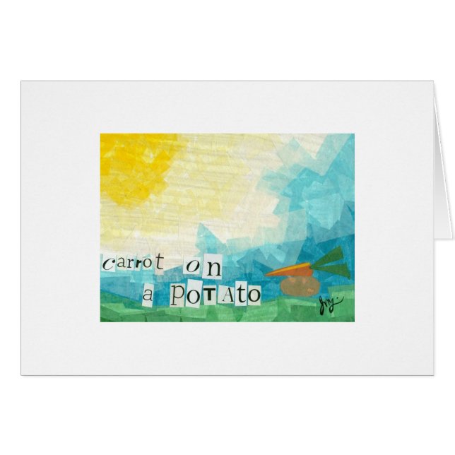 Karotte auf einer Kartoffel (Vorderseite (Horizontal))