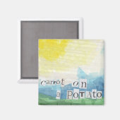 Karotte auf Kartoffeln Magnet (Vorderseite/Rückseite)