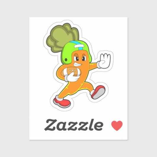 Karotte beim Fußballsport Aufkleber (Blatt)