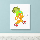 Karotte beim Fußballsport Leinwanddruck (Insitu (Holzboden))