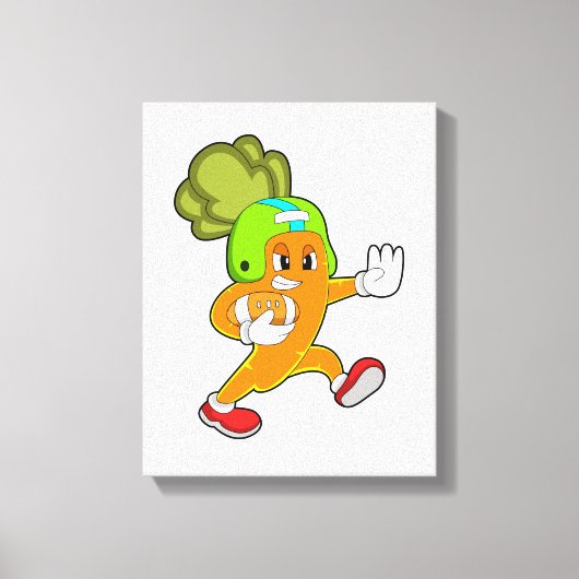 Karotte beim Fußballsport Leinwanddruck (Vorderseite)