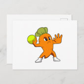 Karotte beim Handballspieler mit Handball Postkarte (Vorne/Hinten)