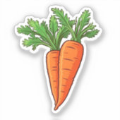 Karotte Cartoon Aufkleber (Vorderseite)
