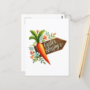 Karotte der niedlichen Ostersegnung Postkarte